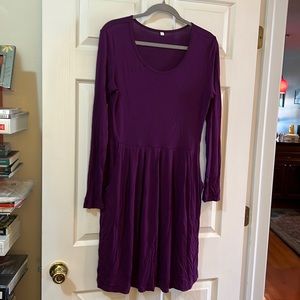 Purple knit long sleeve dress